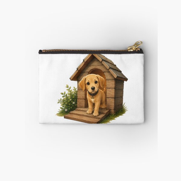 Item preview, Puppy in a Cozy Wooden Doghouse designed and sold by Snurly.