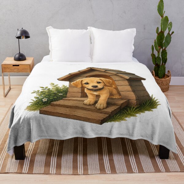 Item preview, Puppy in a Cozy Wooden Doghouse designed and sold by Snurly.