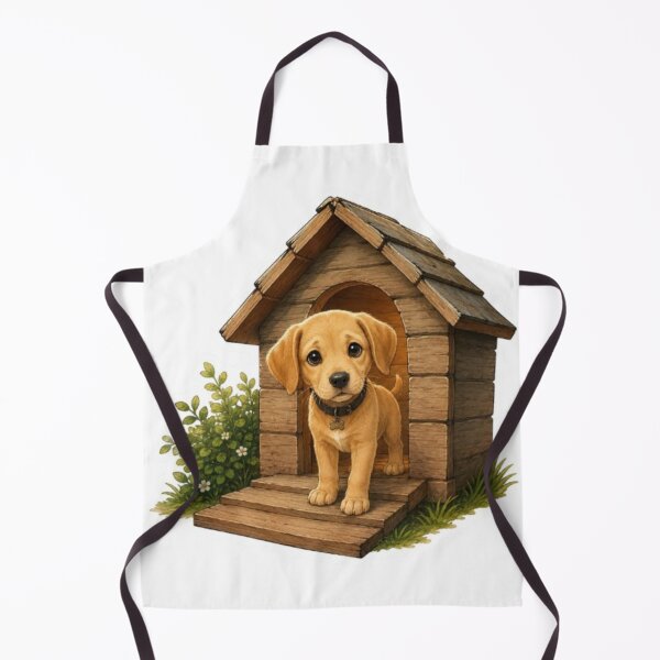 Item preview, Puppy in a Cozy Wooden Doghouse designed and sold by Snurly.