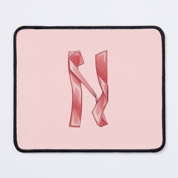 Item preview, Pattern Pink Ribbon Lettering, Letter N, alphabet typography designed and sold by 1centimetersqd.