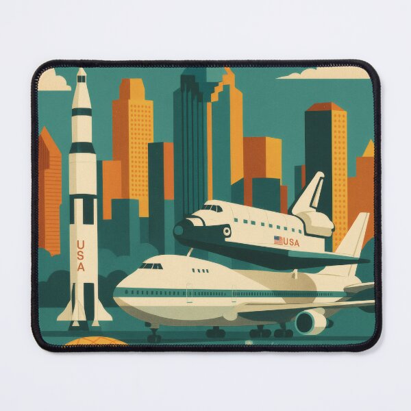 Item preview, Retro Pop Art Poster Illustration of Houston | Bold Space City Print with NASA Space Center, Downtown Skyline & Texas Heritage | Vintage American Travel Wall Art Decor designed and sold by PaintedPixels01.