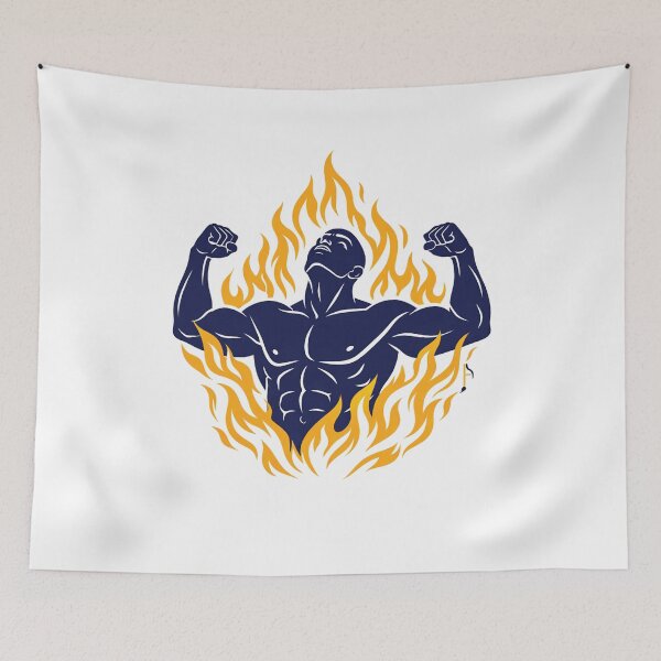 Item preview, Strong Until Hell – Fire Strength Motivational Fitness Silhouette designed and sold by CompanArts.