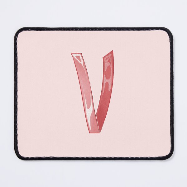 Item preview, Pattern Pink Ribbon Lettering, Letter V, alphabet typography designed and sold by 1centimetersqd.