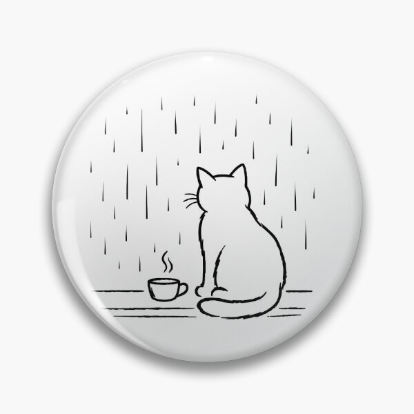 Item preview, Cozy Rainy Day Cat with Coffee designed and sold by ArtPer-design.