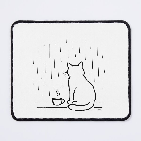 Item preview, Cozy Rainy Day Cat with Coffee designed and sold by ArtPer-design.
