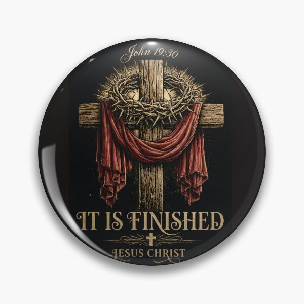 Item preview, It Is Finished - John 19:30 Vintage Christian Cross with Red Cloth designed and sold by Vivido Studio.