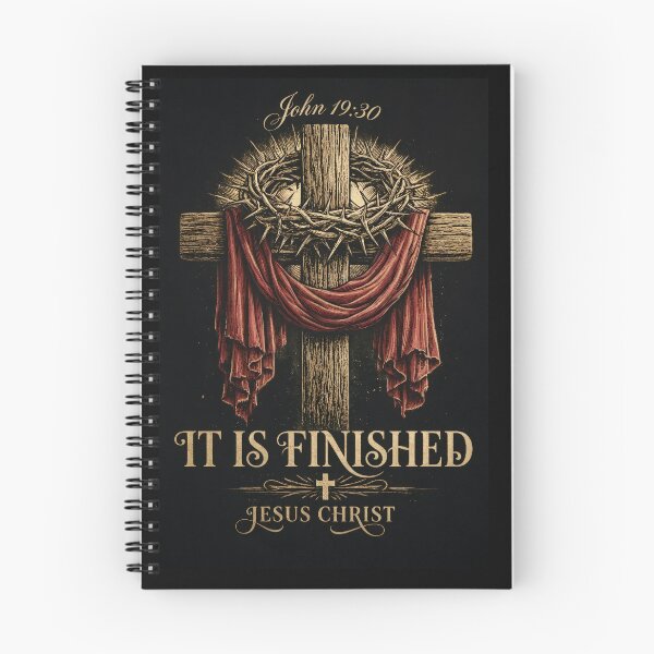 Item preview, It Is Finished - John 19:30 Vintage Christian Cross with Red Cloth designed and sold by Vivido Studio.