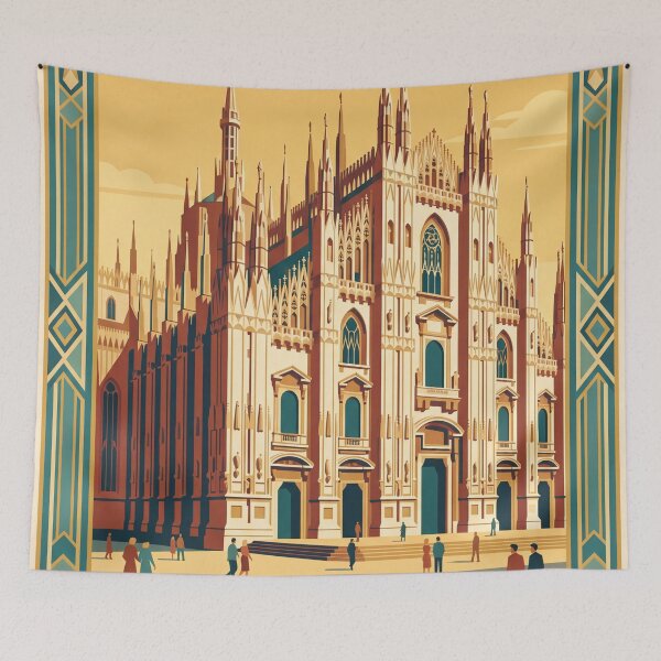 Item preview, Milan Italy Vintage Travel Poster designed and sold by Bomax121.