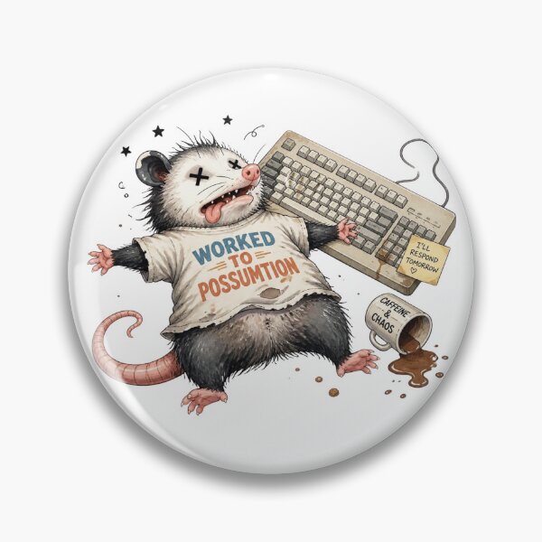 Item preview, Worked to Possumtion Funny Burnout Opossum designed and sold by NikaRka.