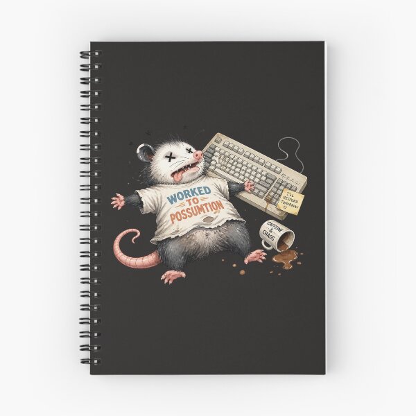 Item preview, Worked to Possumtion Funny Burnout Opossum designed and sold by NikaRka.