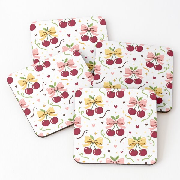 Item preview, Cute Retro Cherries with Bows Seamless Pattern Background designed and sold by DiNata.