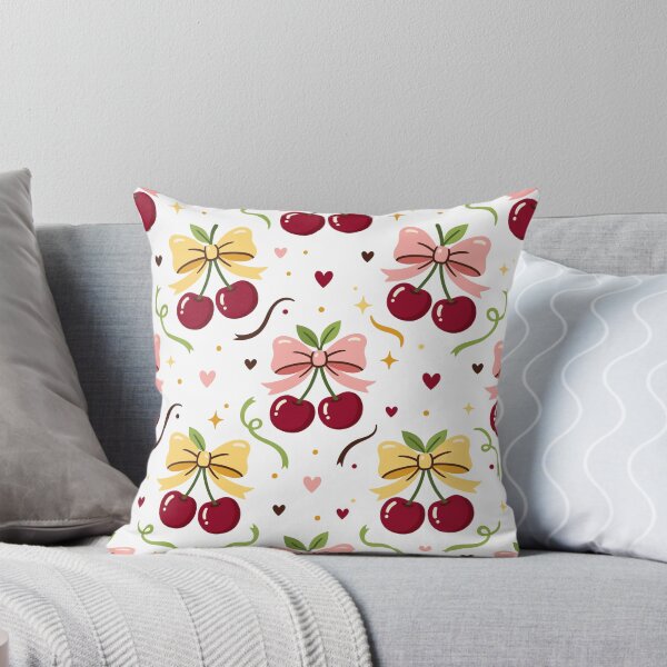 Item preview, Cute Retro Cherries with Bows Seamless Pattern Background designed and sold by DiNata.