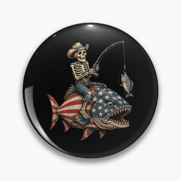 Item preview, Skeleton Fishing Bass Fish USA Flag designed and sold by OlakunleOloroz.