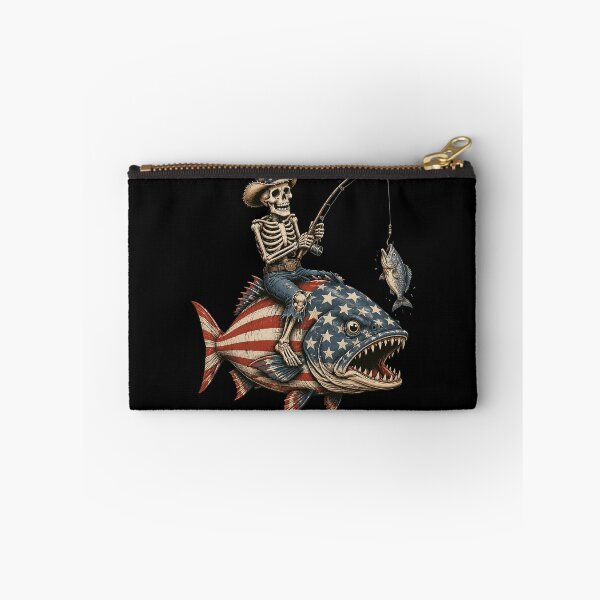Item preview, Skeleton Fishing Bass Fish USA Flag designed and sold by OlakunleOloroz.