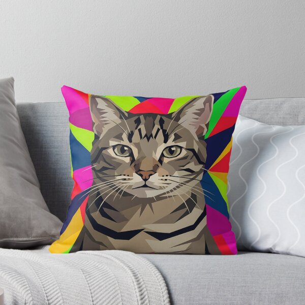 Item preview,  Vibrant Colorful Cat Portrait - Retro Pop Art Kitten Graphic designed and sold by A-M-G-Shop.