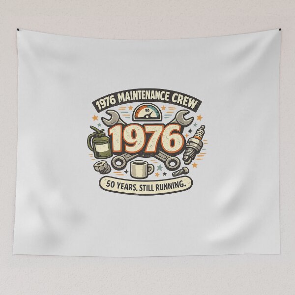 Item preview, 1976 Maintenance Crew - 50th Birthday Vintage Mechanic designed and sold by Concrete Coffee Studio.