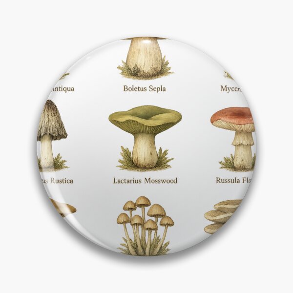 Item preview, Vintage Mushroom Field Guide Botanical Plate designed and sold by Trionda_Shop.