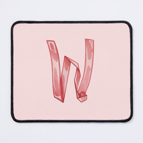 Item preview, Pattern Pink Ribbon Lettering, Letter W, alphabet typography designed and sold by 1centimetersqd.