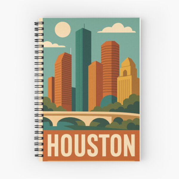 Item preview, Retro Pop Art Poster Illustration of Houston | Bold Space City Print with NASA Space Center, Downtown Skyline & Texas Heritage | Vintage American Travel Wall Art Decor designed and sold by PaintedPixels01.