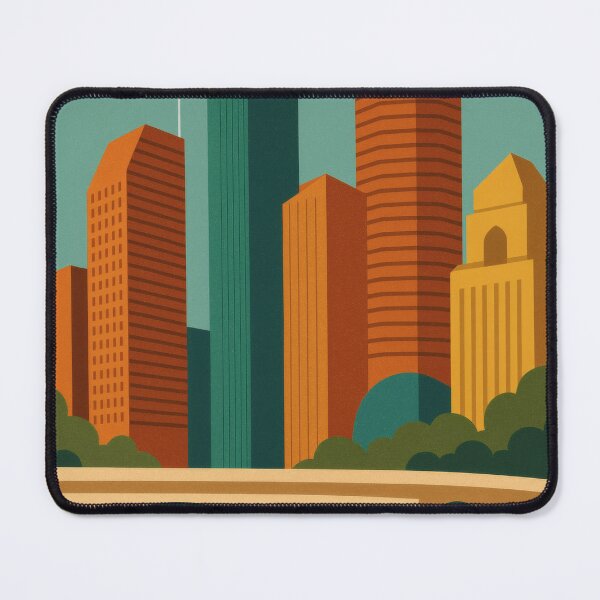 Item preview, Retro Pop Art Poster Illustration of Houston | Bold Space City Print with NASA Space Center, Downtown Skyline & Texas Heritage | Vintage American Travel Wall Art Decor designed and sold by PaintedPixels01.