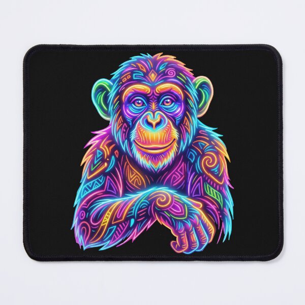 Item preview, Neon Chimpanzee Colorful Psychedelic Animal Art designed and sold by PlumArtDesign.