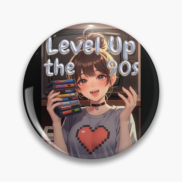 Item preview, Level Up the 90s Anime Gamer Girl Retro Games | 90s Nostalgia Sticker designed and sold by Amber Sky Creations.