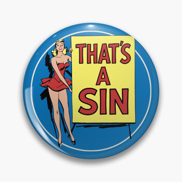 Item preview, That's A Sin  • Vintage Perky Cute Blonde Pinup • Retro Comic Pop Art Parody designed and sold by wmxdesign.