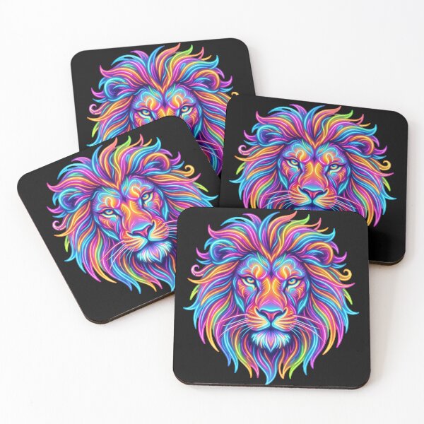 Item preview, Neon Lion Vibrant Wildlife Graphic Design designed and sold by PlumArtDesign.