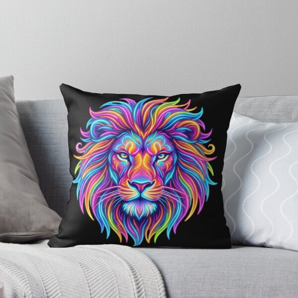 Item preview, Neon Lion Vibrant Wildlife Graphic Design designed and sold by PlumArtDesign.