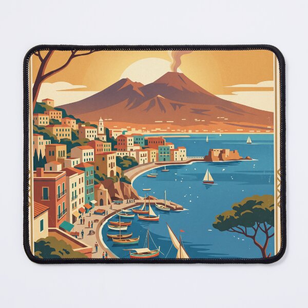 Item preview, Naples Italy Vintage Travel Poster designed and sold by Bomax121.