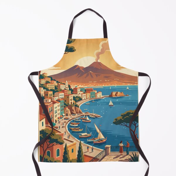 Item preview, Naples Italy Vintage Travel Poster designed and sold by Bomax121.