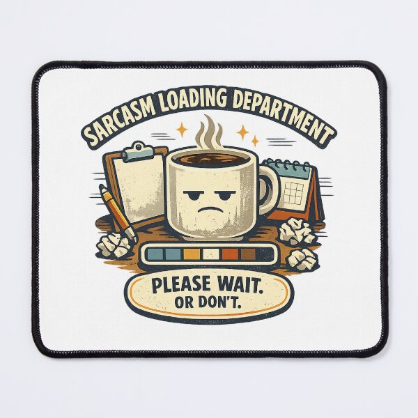 Item preview, Sarcasm Loading Department – Funny Retro Office Coffee Design designed and sold by Concrete Coffee Studio.