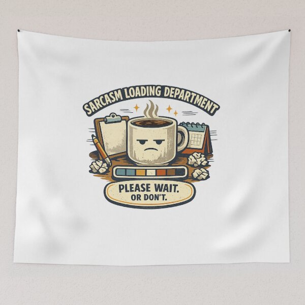 Item preview, Sarcasm Loading Department – Funny Retro Office Coffee Design designed and sold by Concrete Coffee Studio.