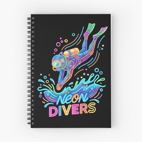Item preview, Neon Scuba Diver Retro Ocean Adventure Design designed and sold by PlumArtDesign.