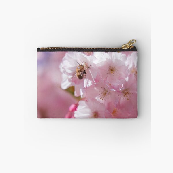 Item preview, Cherry Blossom and Bee Photography | Soft Pink Spring Floral Wall Art designed and sold by Mypixieart.