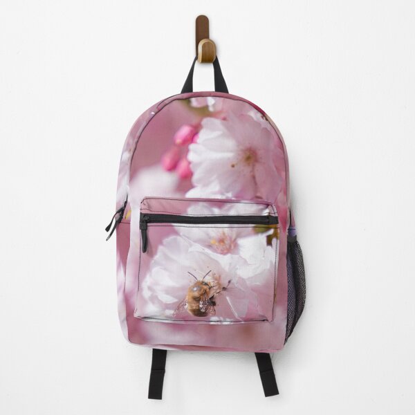 Item preview, Cherry Blossom and Bee Photography | Soft Pink Spring Floral Wall Art designed and sold by Mypixieart.
