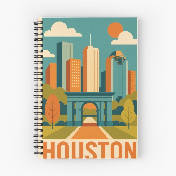 Item preview, Retro Pop Art Poster Illustration of Houston | Bold Space City Print with NASA Space Center, Downtown Skyline & Texas Heritage | Vintage American Travel Wall Art Decor designed and sold by PaintedPixels01.