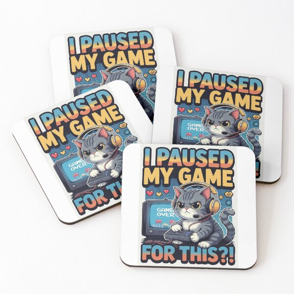 Item preview, I Paused My Game For This Funny Gamer Cat | Retro Gaming Meme Sticker designed and sold by Amber Sky Creations.