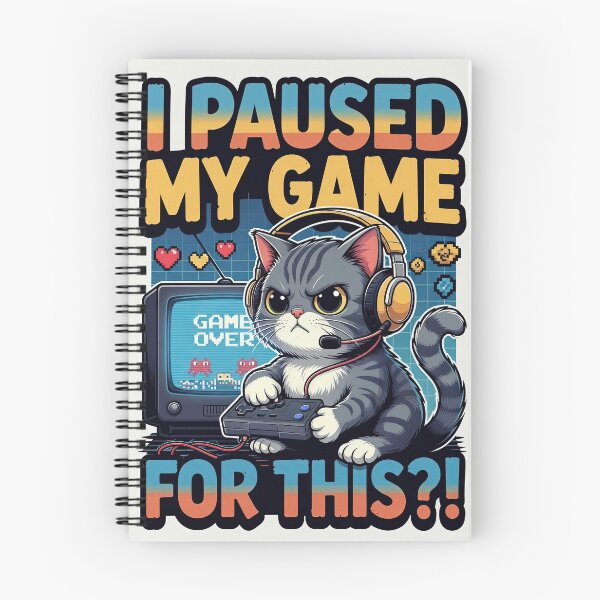 Item preview, I Paused My Game For This Funny Gamer Cat | Retro Gaming Meme Sticker designed and sold by Amber Sky Creations.