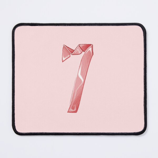 Item preview, Pattern Pink Ribbon Lettering, Number 7, alphabet typography designed and sold by 1centimetersqd.
