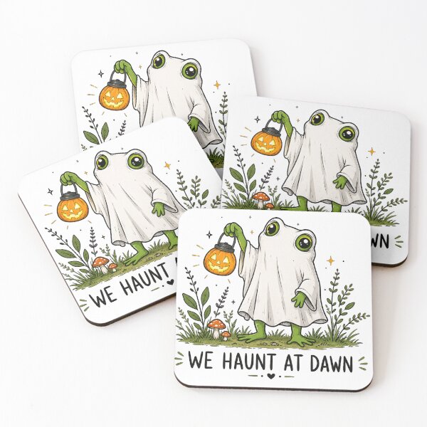 Item preview, Cute Frog Ghost Halloween | We Haunt at Dawn | Funny Spooky Frog Vintage designed and sold by Spyshirt.
