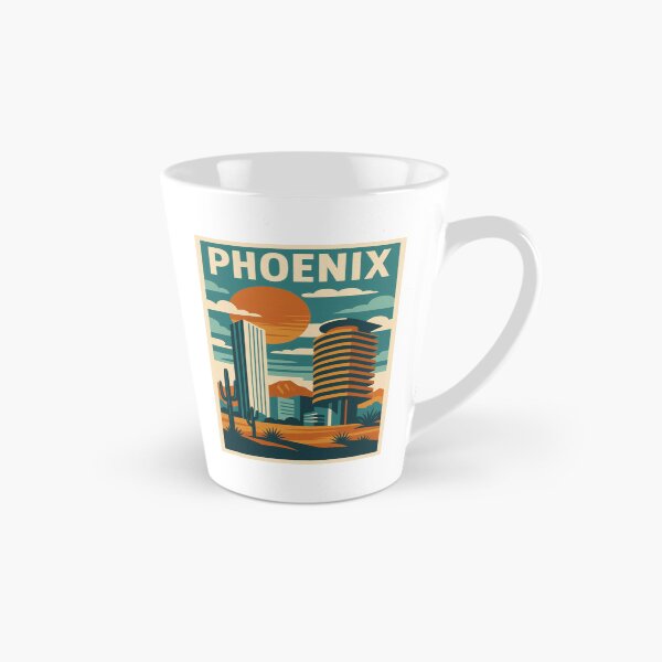 Item preview, Retro Pop Art Poster Illustration of Phoenix | Bold Desert City Print with Camelback Mountain, Saguaro Cacti & Southwestern Skyline | Vintage Arizona Travel Wall Art Decor designed and sold by PaintedPixels01.