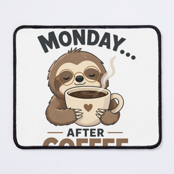 Item preview, Happy sloth enjoying coffee break with a smile. Relaxed after-work coffee lover illustration. designed and sold by Creative88Art.