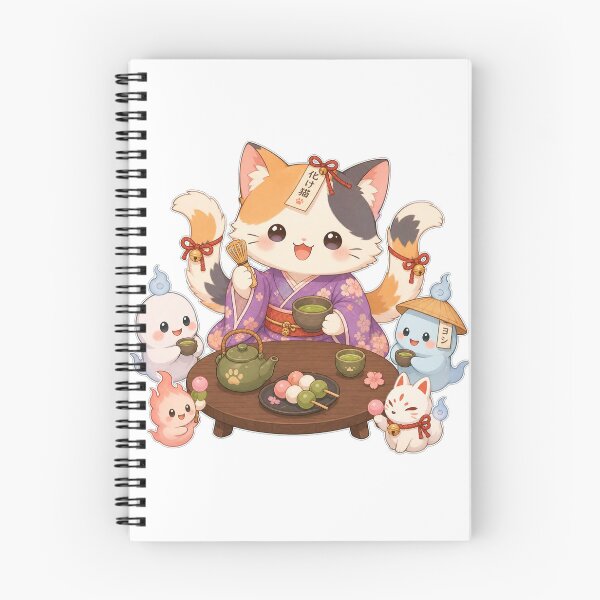 Item preview, Kawaii Bakeneko Matcha Tea Party designed and sold by kocha-014.
