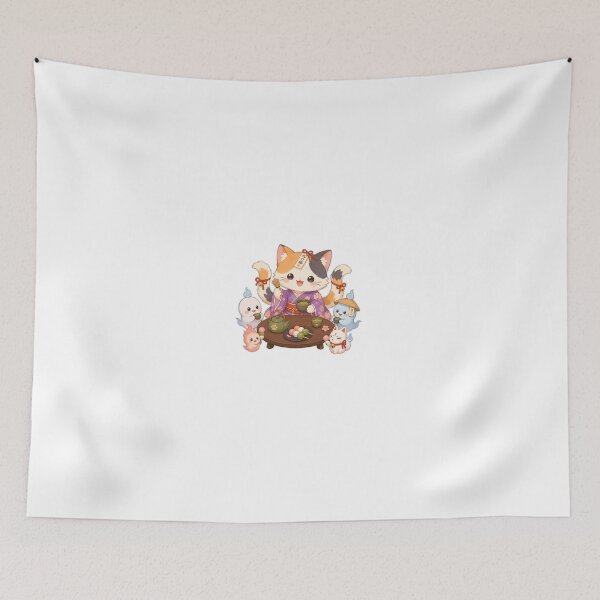 Item preview, Kawaii Bakeneko Matcha Tea Party designed and sold by kocha-014.