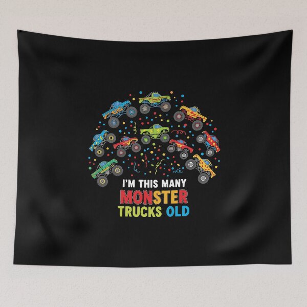 Item preview, I'm This Many Monster Trucks Old Kids Birthday Party Age designed and sold by PopStars1993.