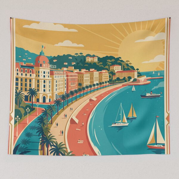 Item preview, Nice France Vintage Travel Poster designed and sold by Bomax121.