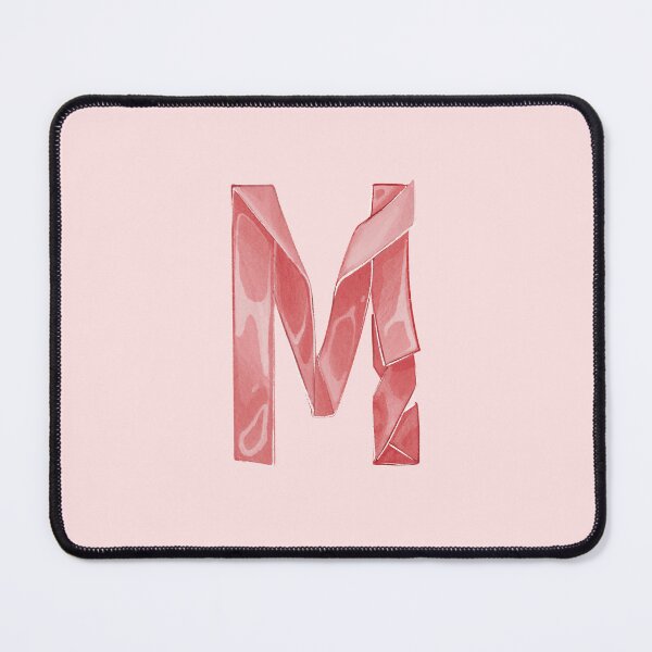 Item preview, Pattern Pink Ribbon Lettering, Letter M, alphabet typography designed and sold by 1centimetersqd.