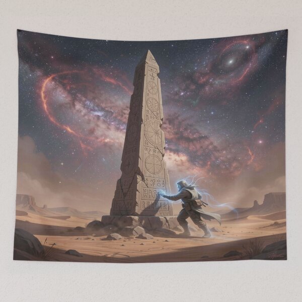 Item preview, Mystic Desert Obelisk Encounter – Spectral Explorer in Cosmic Night designed and sold by FotoworldEdel.