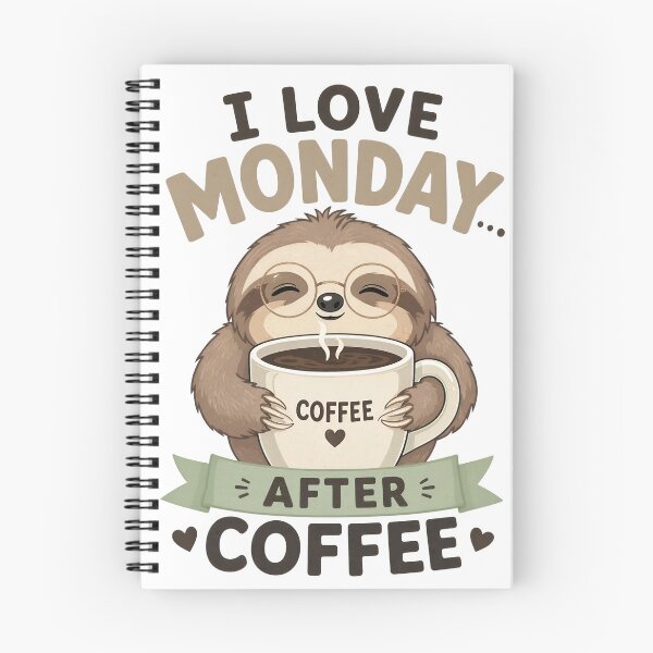 Item preview, Cute sloth enjoying coffee break with playful Monday morning text. Whimsical after-coffee illustration for social media or branding. designed and sold by Creative88Art.